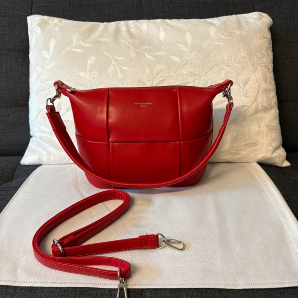Elegant Red Leather Clutch